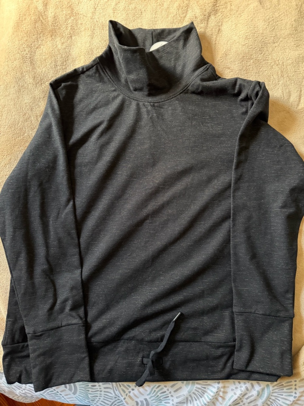 Mondetta Women’s Black Heathered Hooded Pullover size Large
